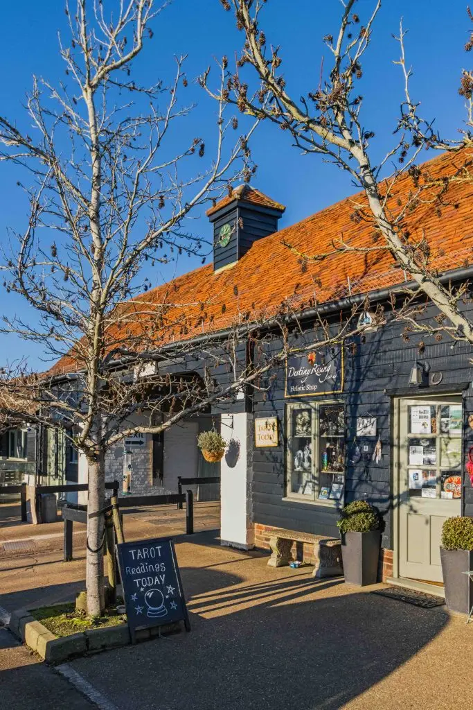 Battlers Green Farm in Radlett, Hertfordshire, offers a unique shopping and food village experience with independent shops, farm produce, cafés, and restaurants.