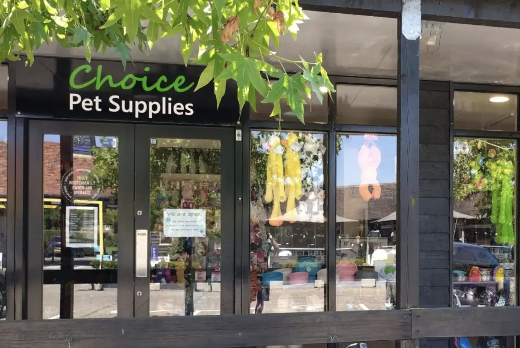 Choice Pet Supplies at Battlers Green Farm, Radlett, Hertfordshire, offering premium pet food, toys, and accessories for dogs and cats.