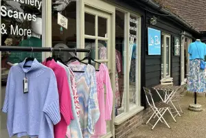 Lily Blu at Battlers Green Farm, Radlett, Hertfordshire, offering stylish women’s clothing, handbags, jewellery, and accessories in a boutique setting.