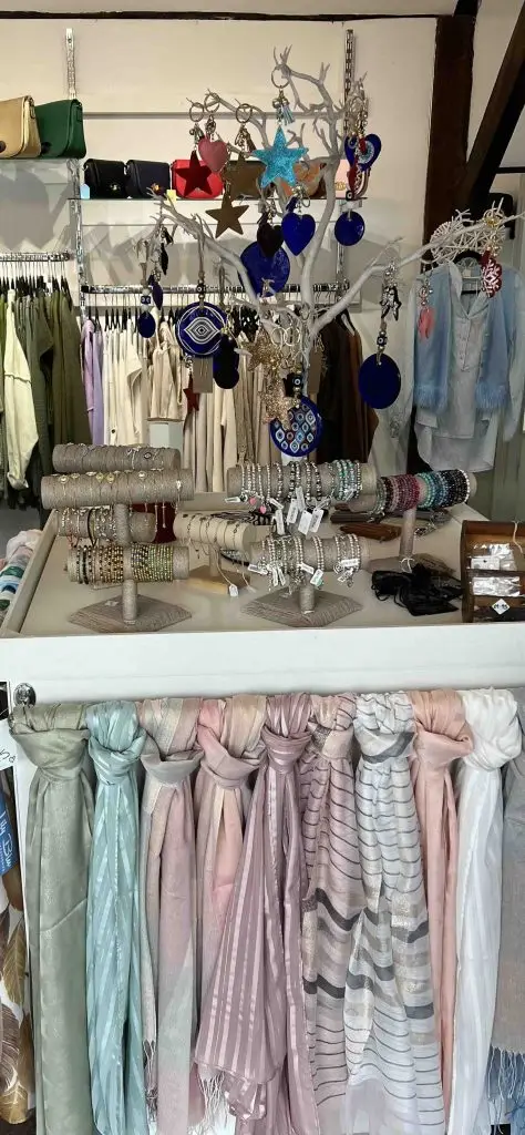 Lily Blu at Battlers Green Farm, Radlett, Hertfordshire, offering stylish women’s clothing, handbags, jewellery, and accessories in a boutique setting.