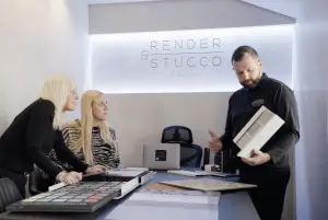 Specialist in polished plaster, stucco, and bespoke wall finishes at Render & Stucco Design, located in Battlers Green Farm, Radlett, Hertfordshire.